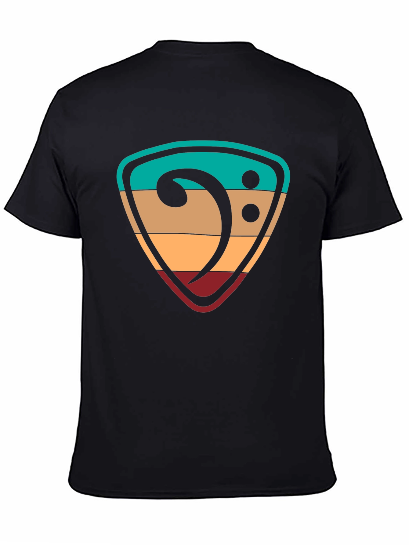 Retro Music Bass Clef Graphic T-Shirt
