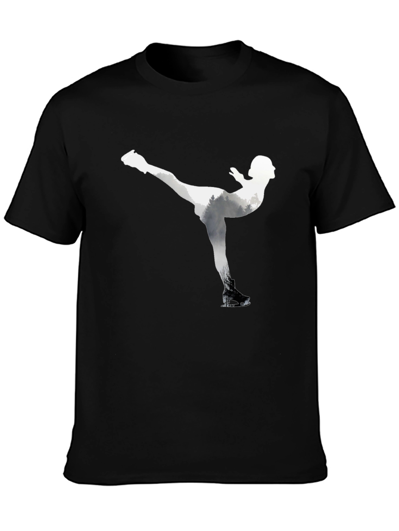 Figure Skating Graphic Tee - Black Cotton