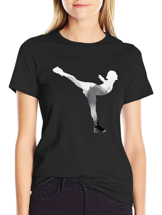 Figure Skating Graphic Tee - Black Cotton