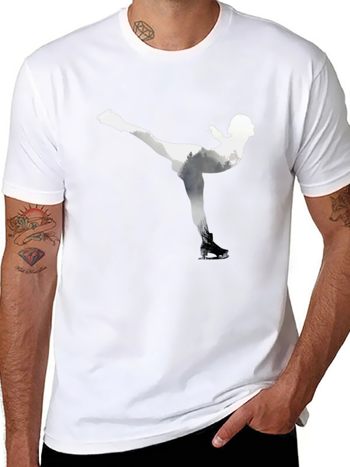 Figure Skating Graphic Tee - Black Cotton