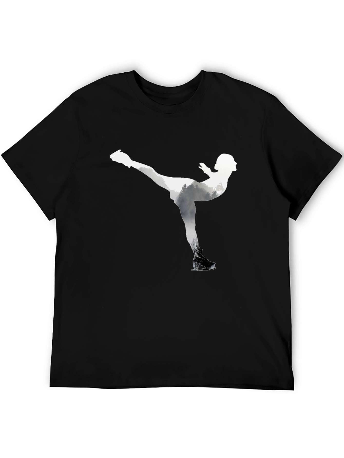 Figure Skating Graphic Tee - Black Cotton