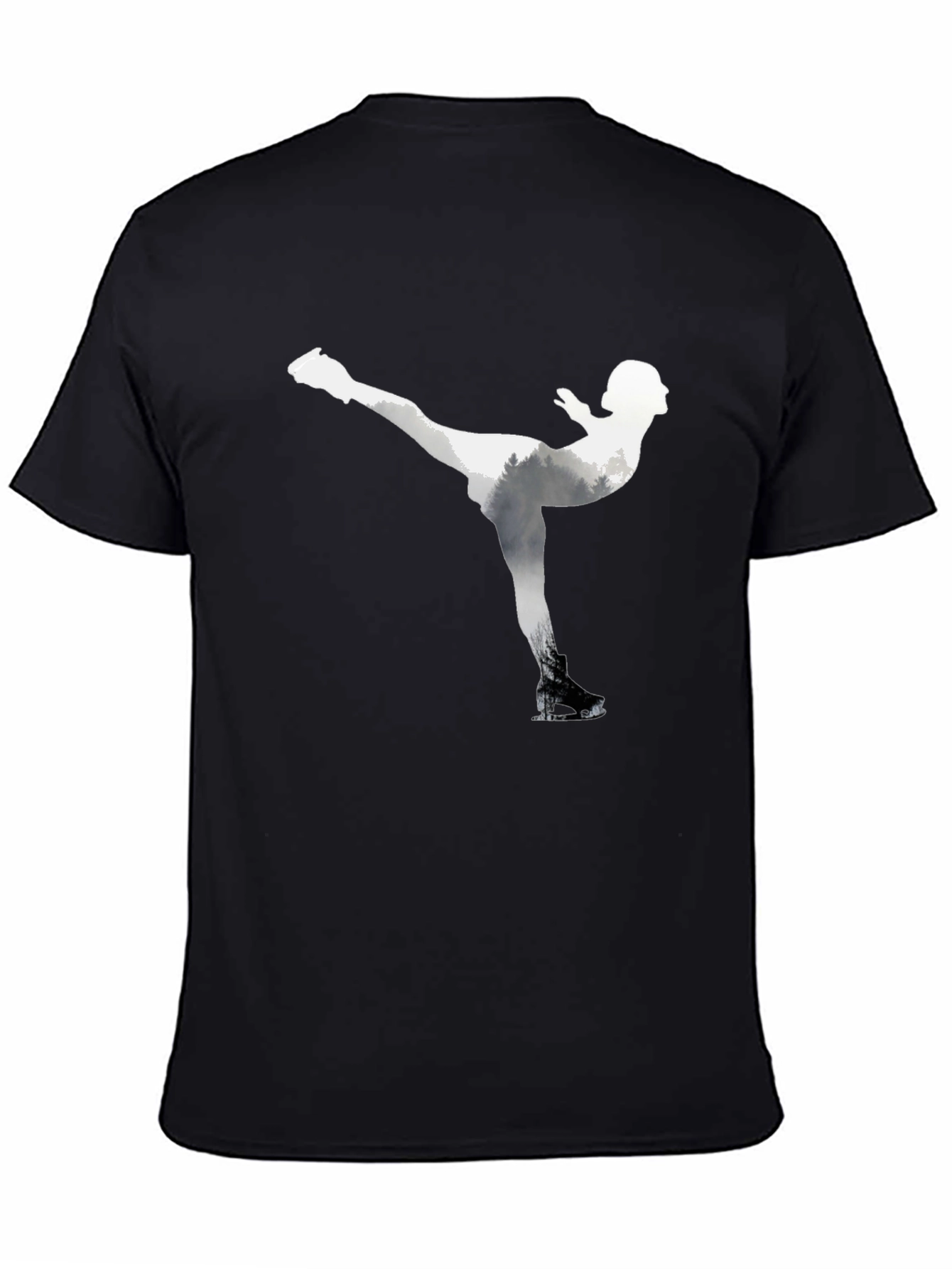 Figure Skating Graphic Tee - Black Cotton