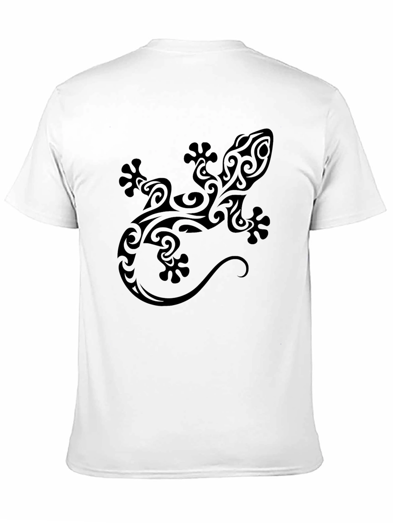 Tribal Gecko Graphic Black T-Shirt for Men