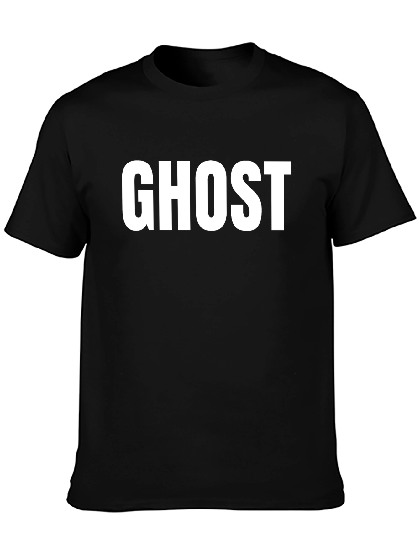 GHOST Text Graphic Tee - Casual Black T-Shirt