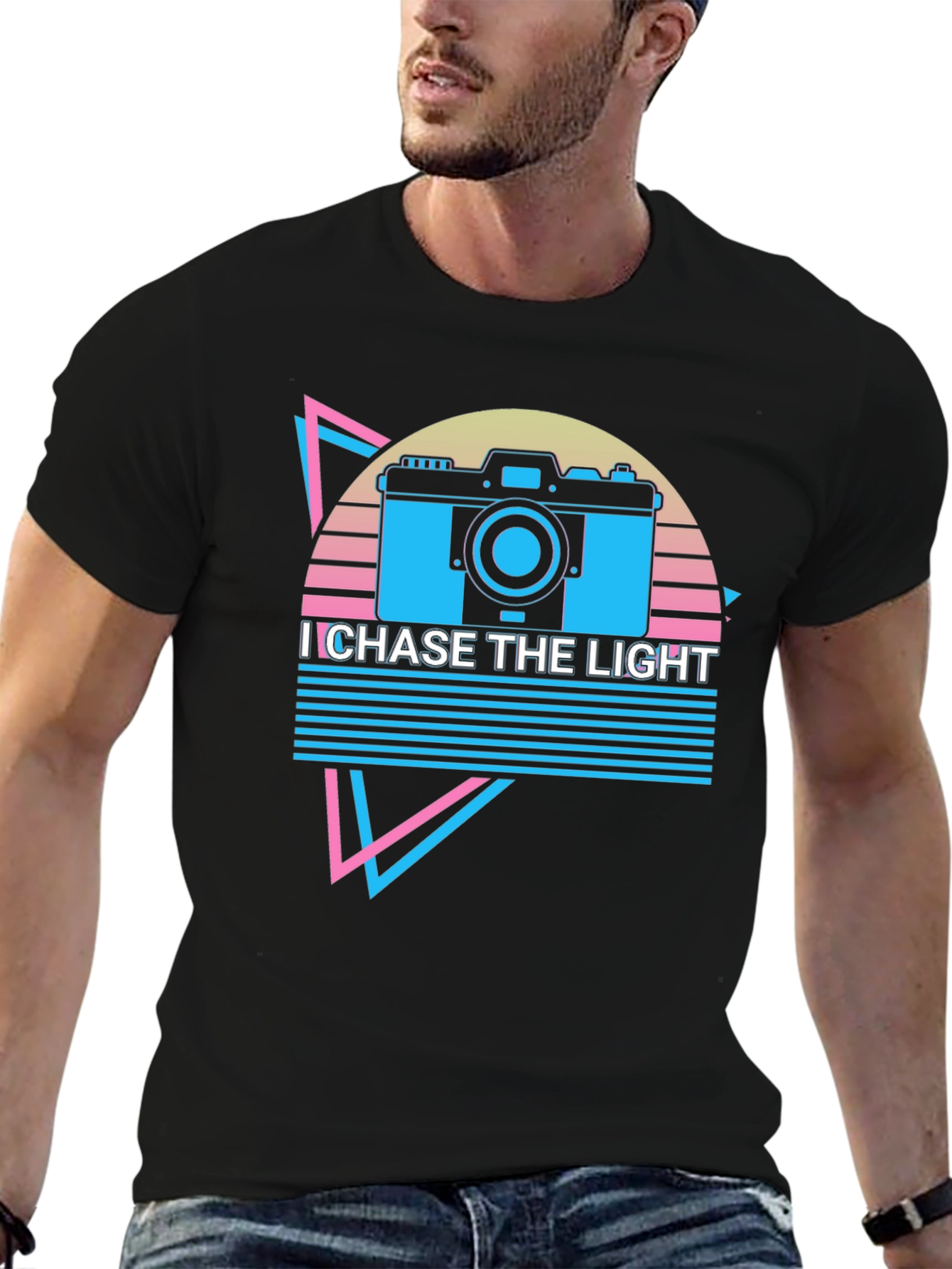 I Chase The Light Retro Camera Graphic T-Shirt