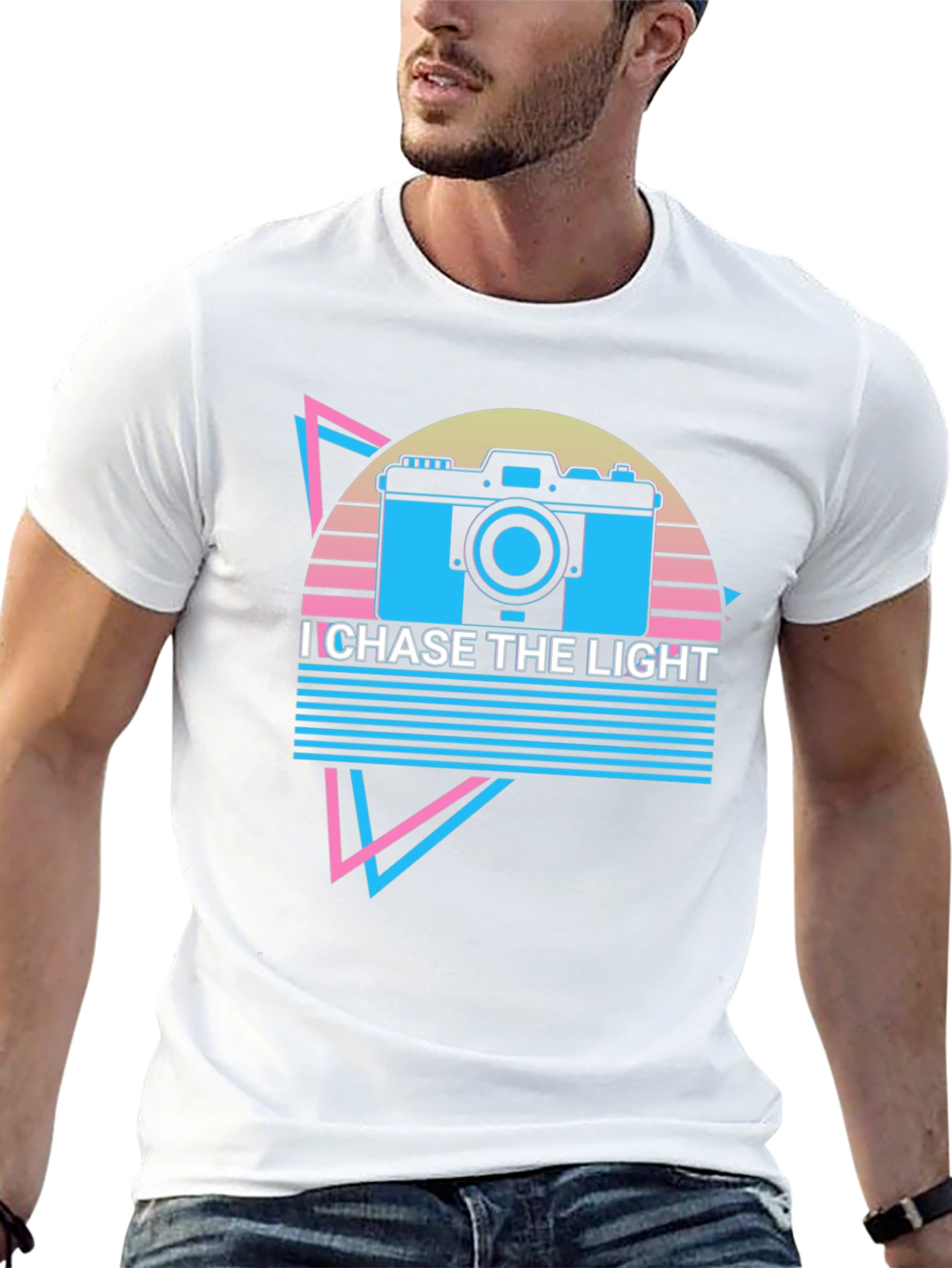 I Chase The Light Retro Camera Graphic T-Shirt