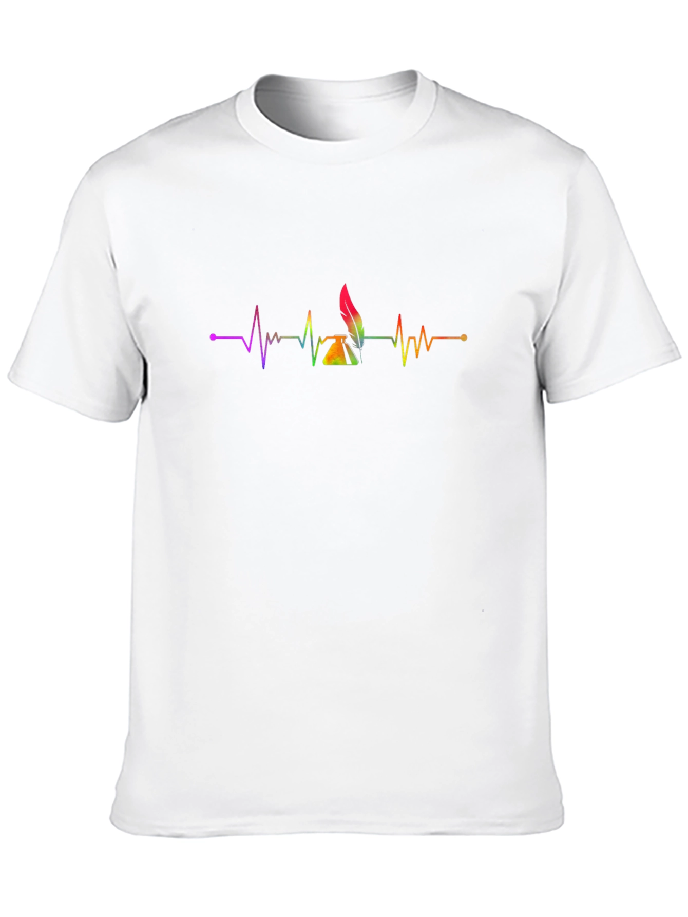 Heartbeat Writer T-Shirt - Rainbow Ink