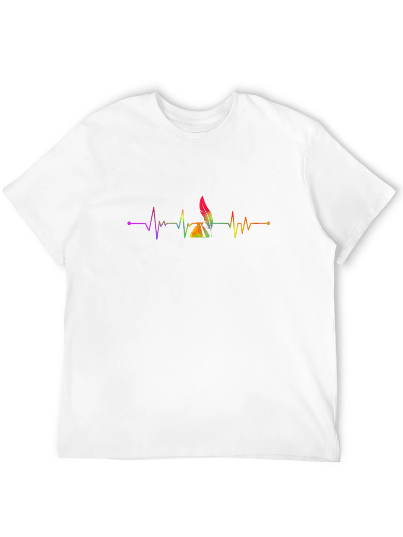 Heartbeat Writer T-Shirt - Rainbow Ink