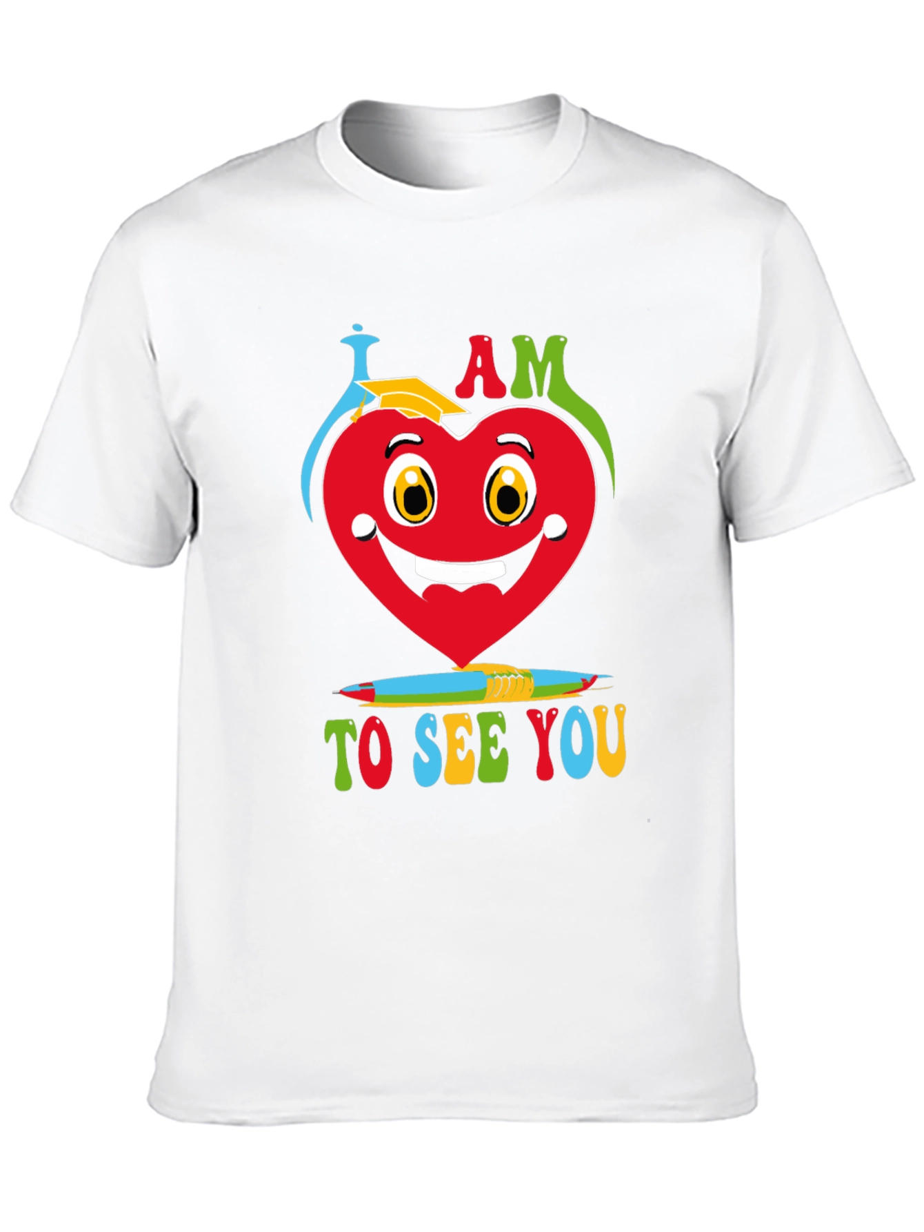 I Am Glad Heart Graphic Black T-Shirt