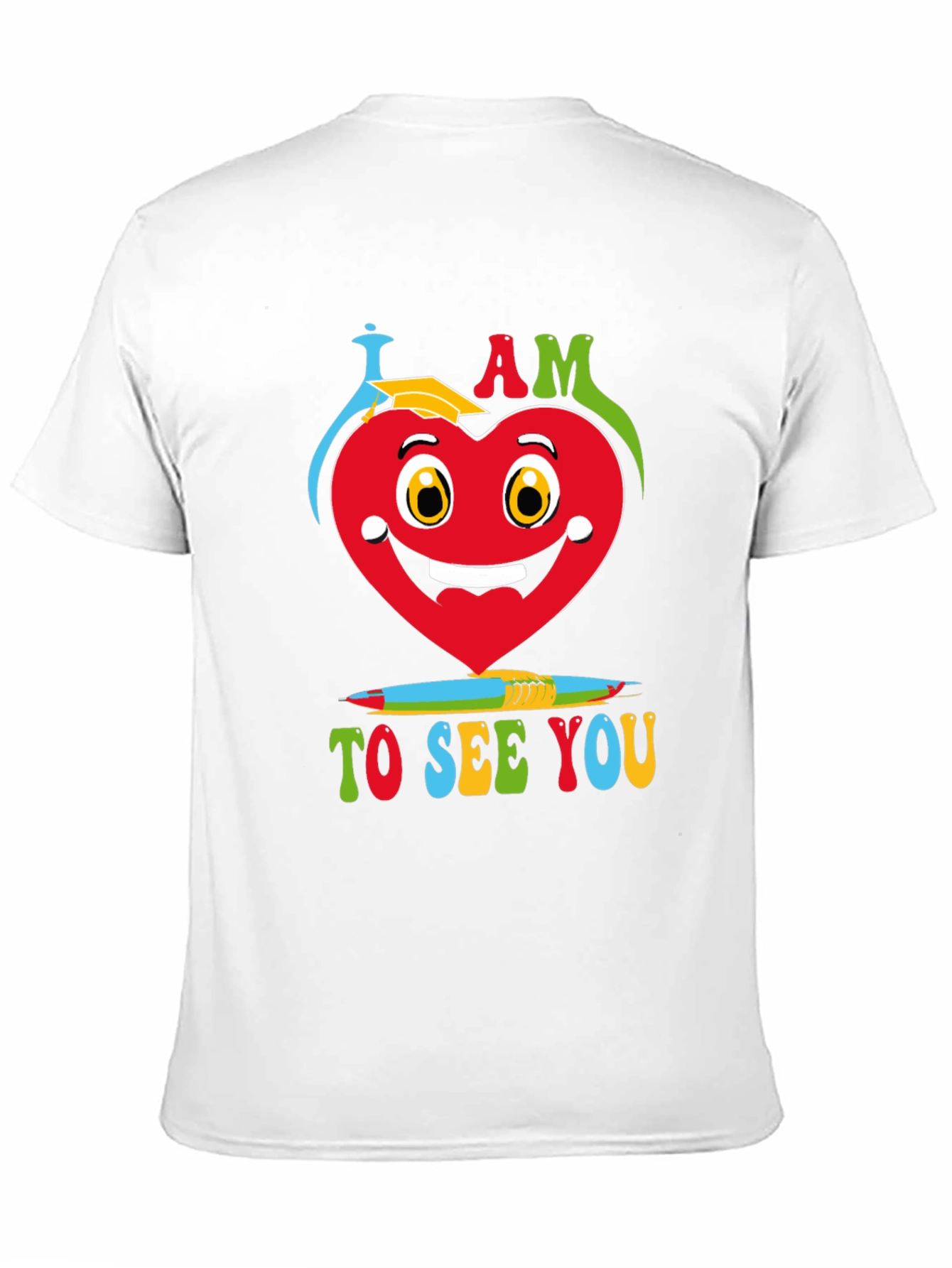 I Am Glad Heart Graphic Black T-Shirt
