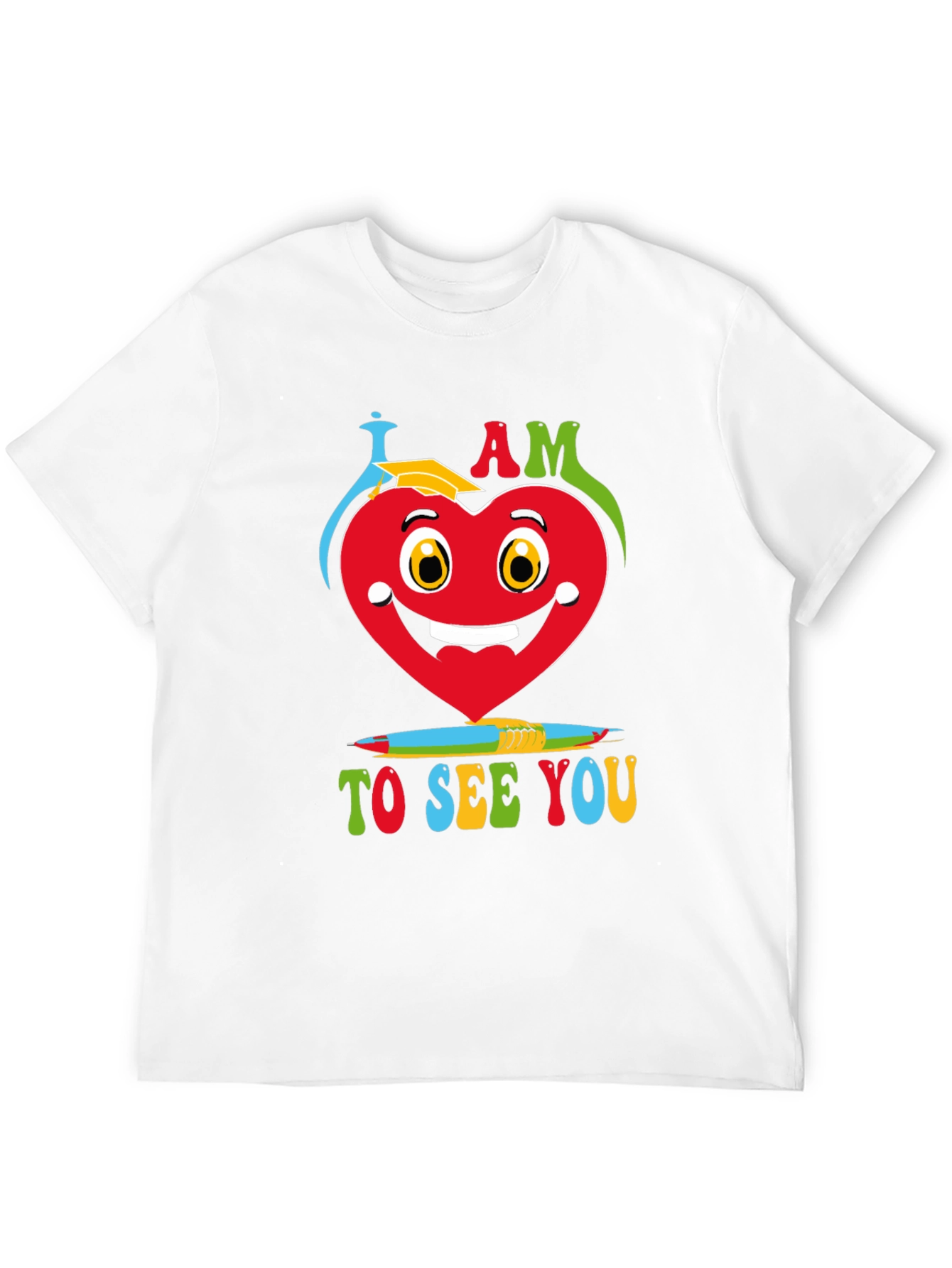 I Am Glad Heart Graphic Black T-Shirt