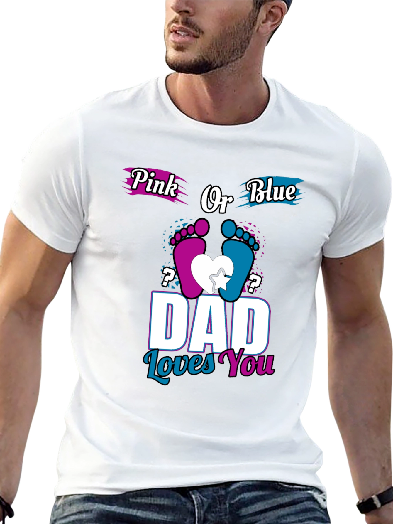 Dad Loves You Gender Reveal T-Shirt