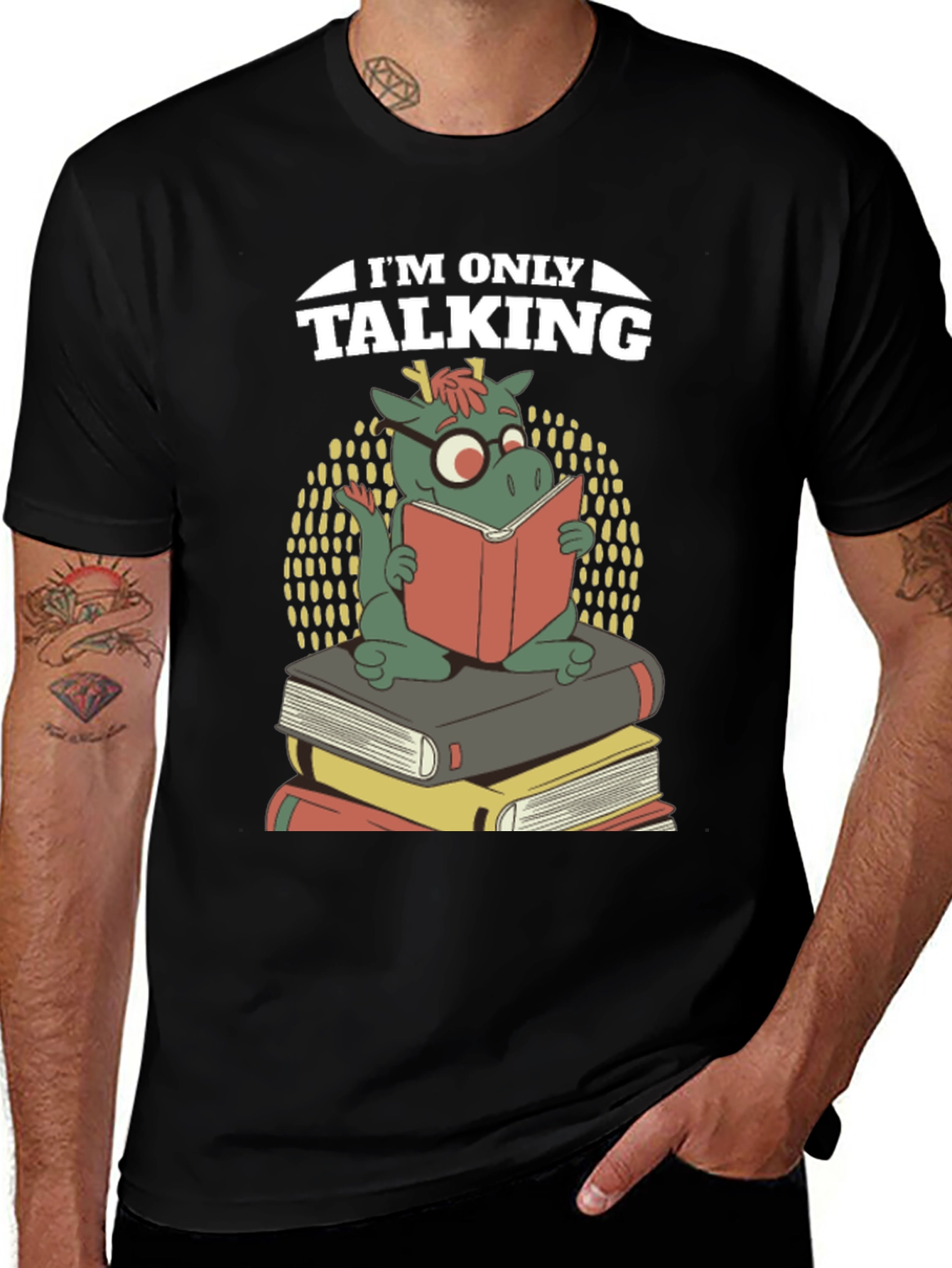 Book Dragon T-Shirt - Im Only Talking Funny Tee