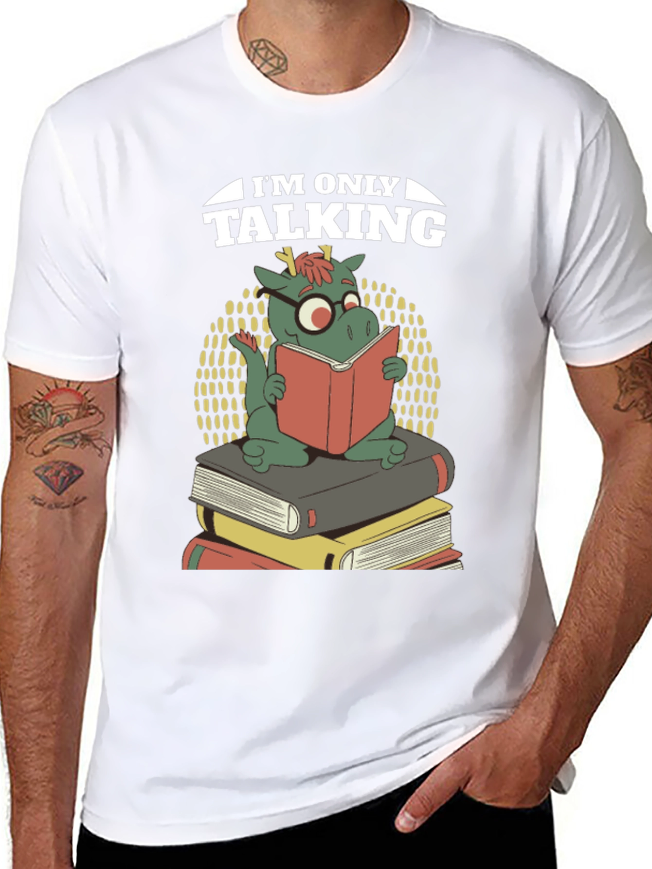 Book Dragon T-Shirt - Im Only Talking Funny Tee