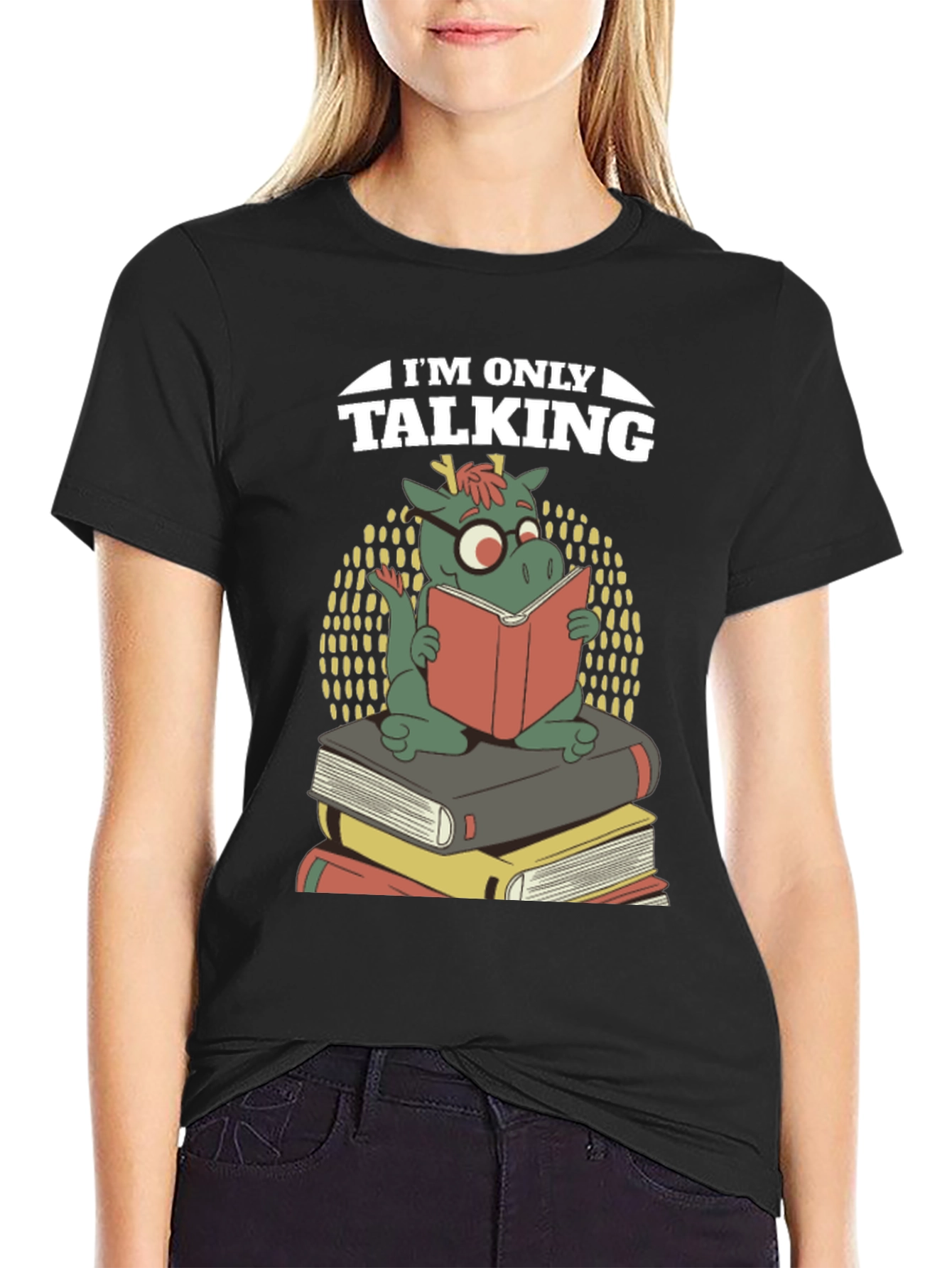 Book Dragon T-Shirt - Im Only Talking Funny Tee