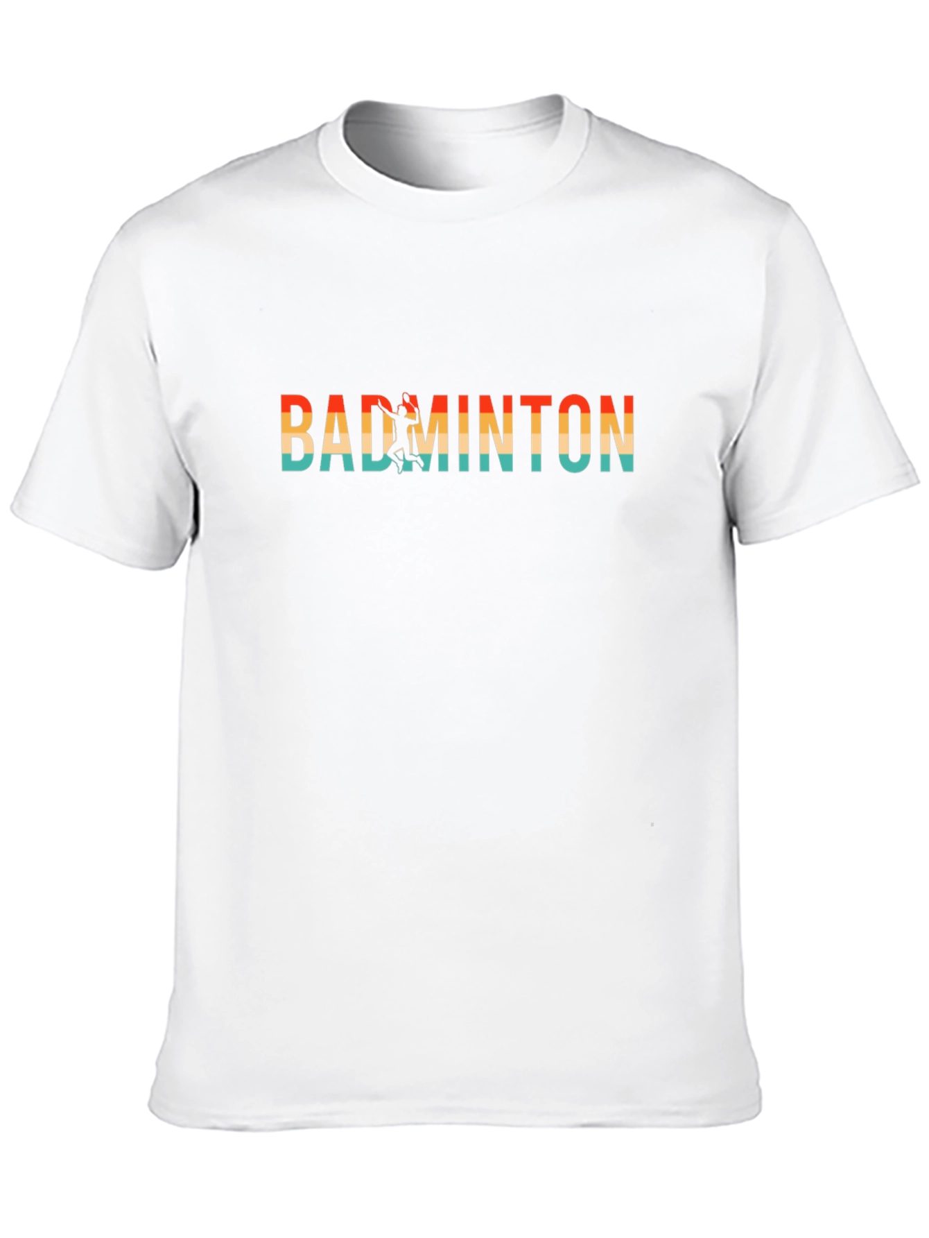 Retro Badminton Player Graphic Tee - Black