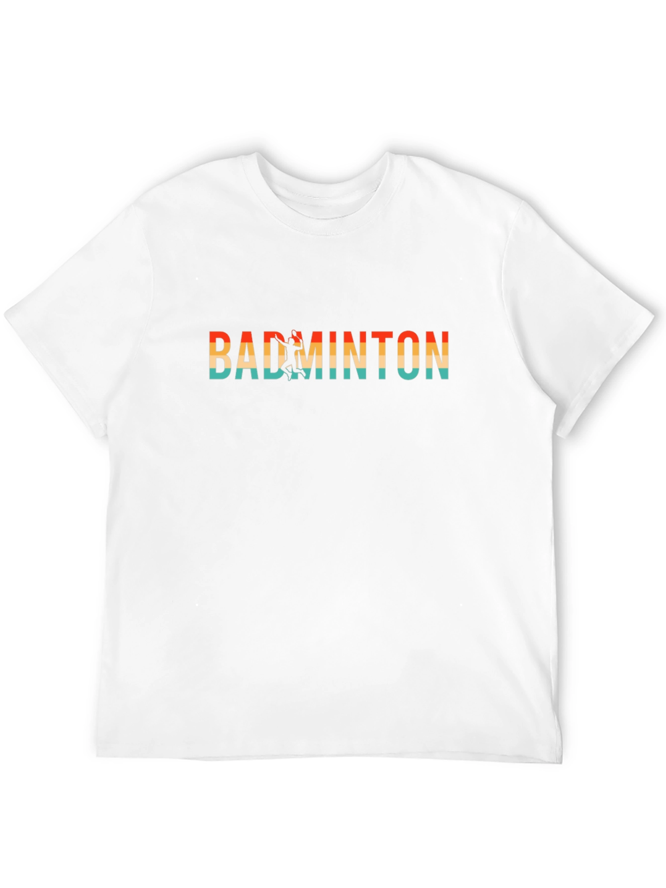 Retro Badminton Player Graphic Tee - Black