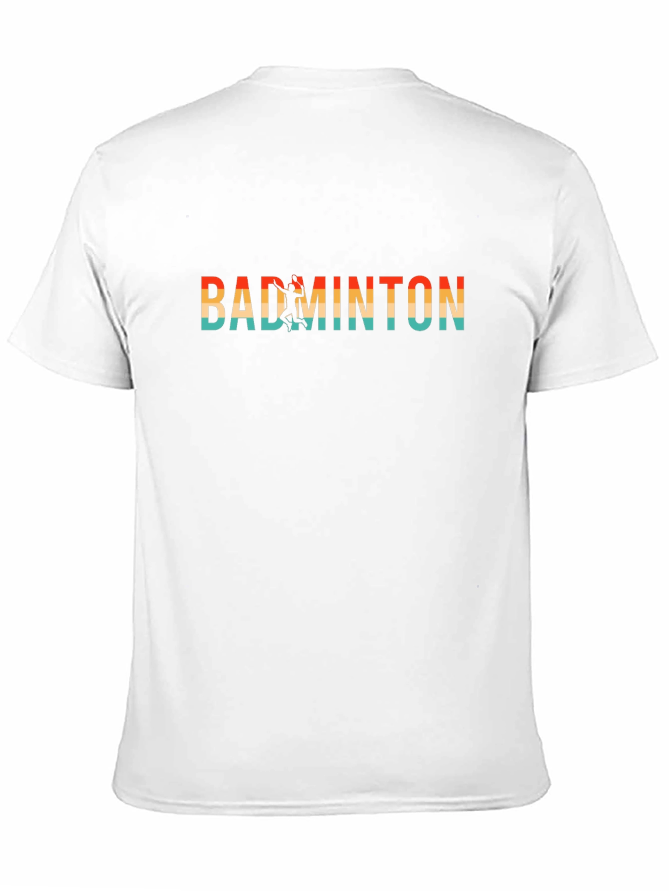 Retro Badminton Player Graphic Tee - Black