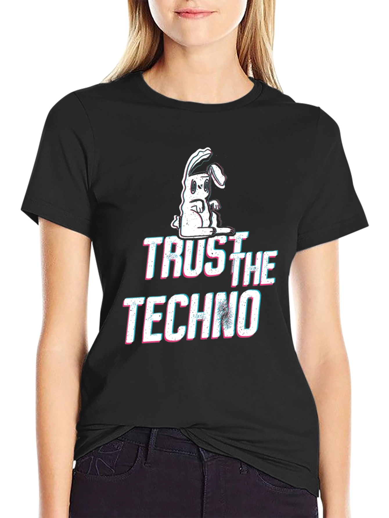Trust the Techno Black Graphic T-Shirt