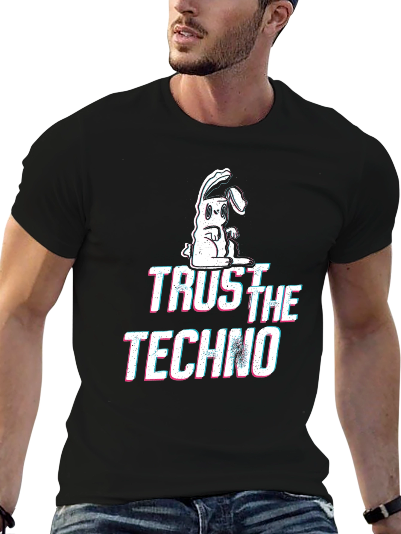 Trust the Techno Black Graphic T-Shirt