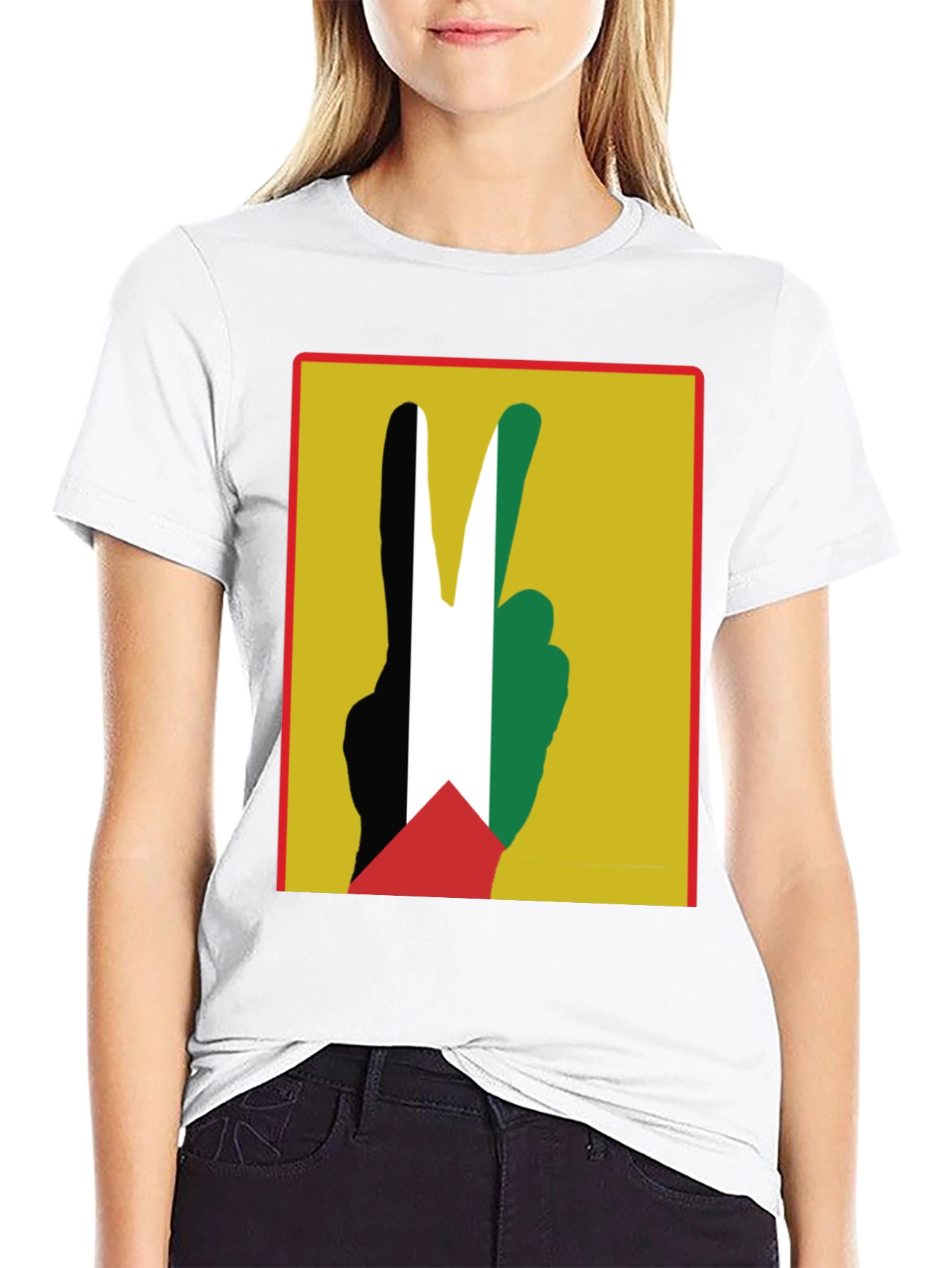 Peace Palestine T-Shirt Black Cotton Tee