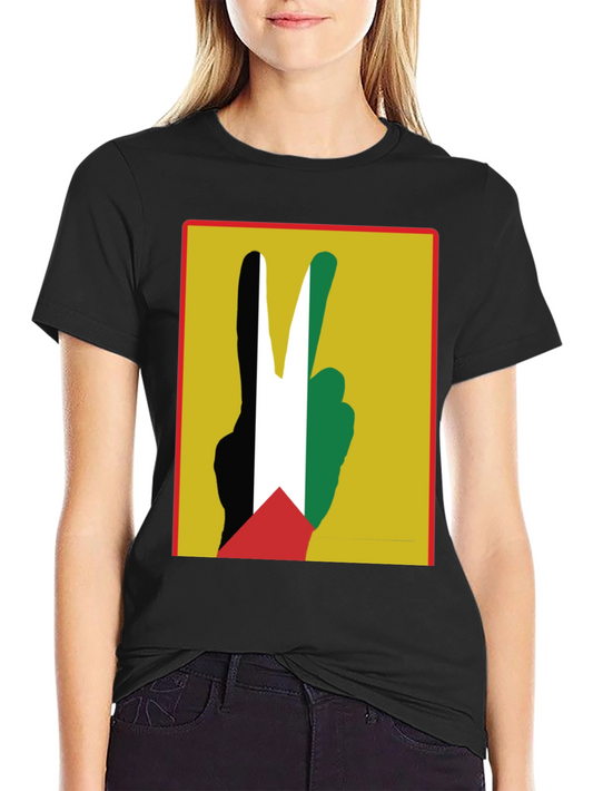 Peace Palestine T-Shirt Black Cotton Tee