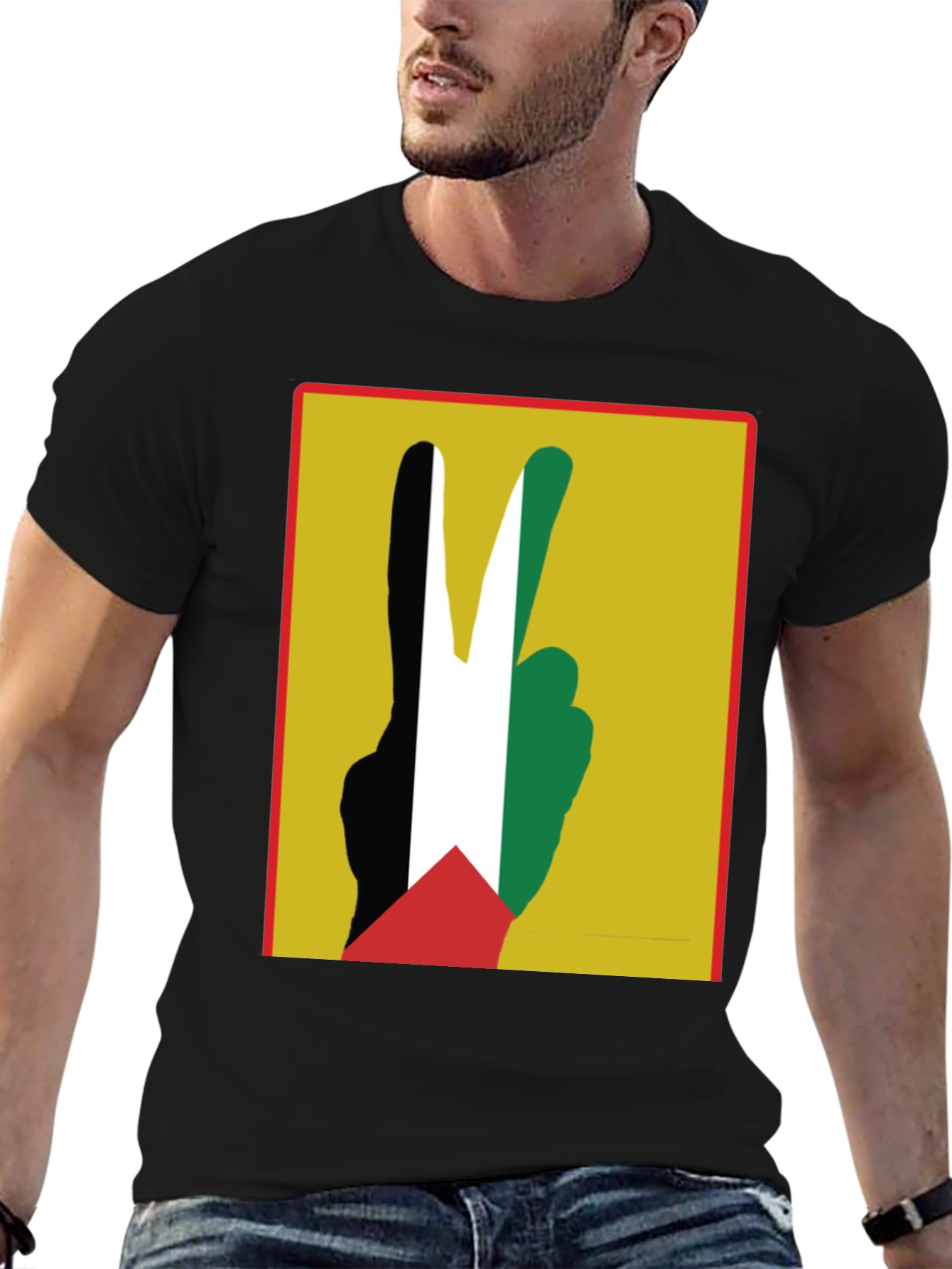Peace Palestine T-Shirt Black Cotton Tee