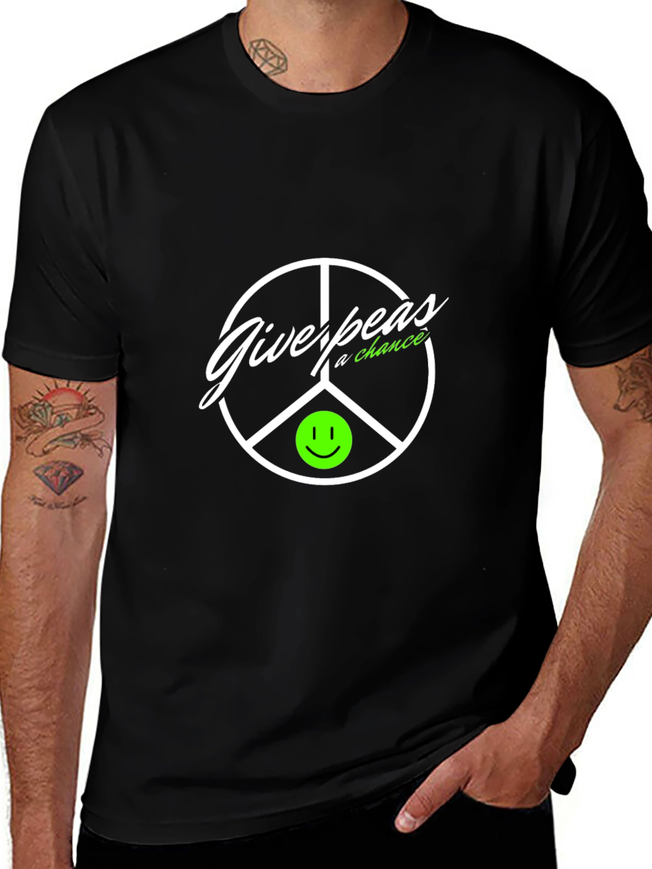 Give Peas a Chance T-Shirt Black