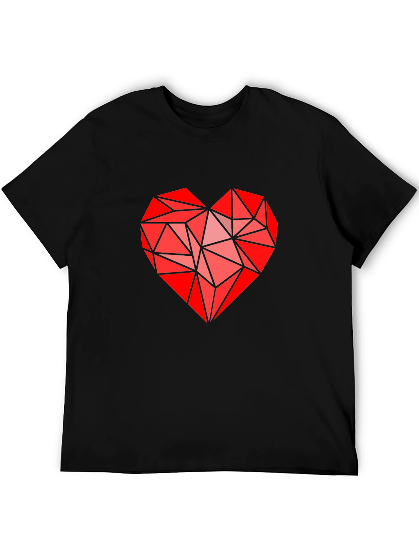Geometric Heart Graphic Tee - Modern Love Statement Shirt