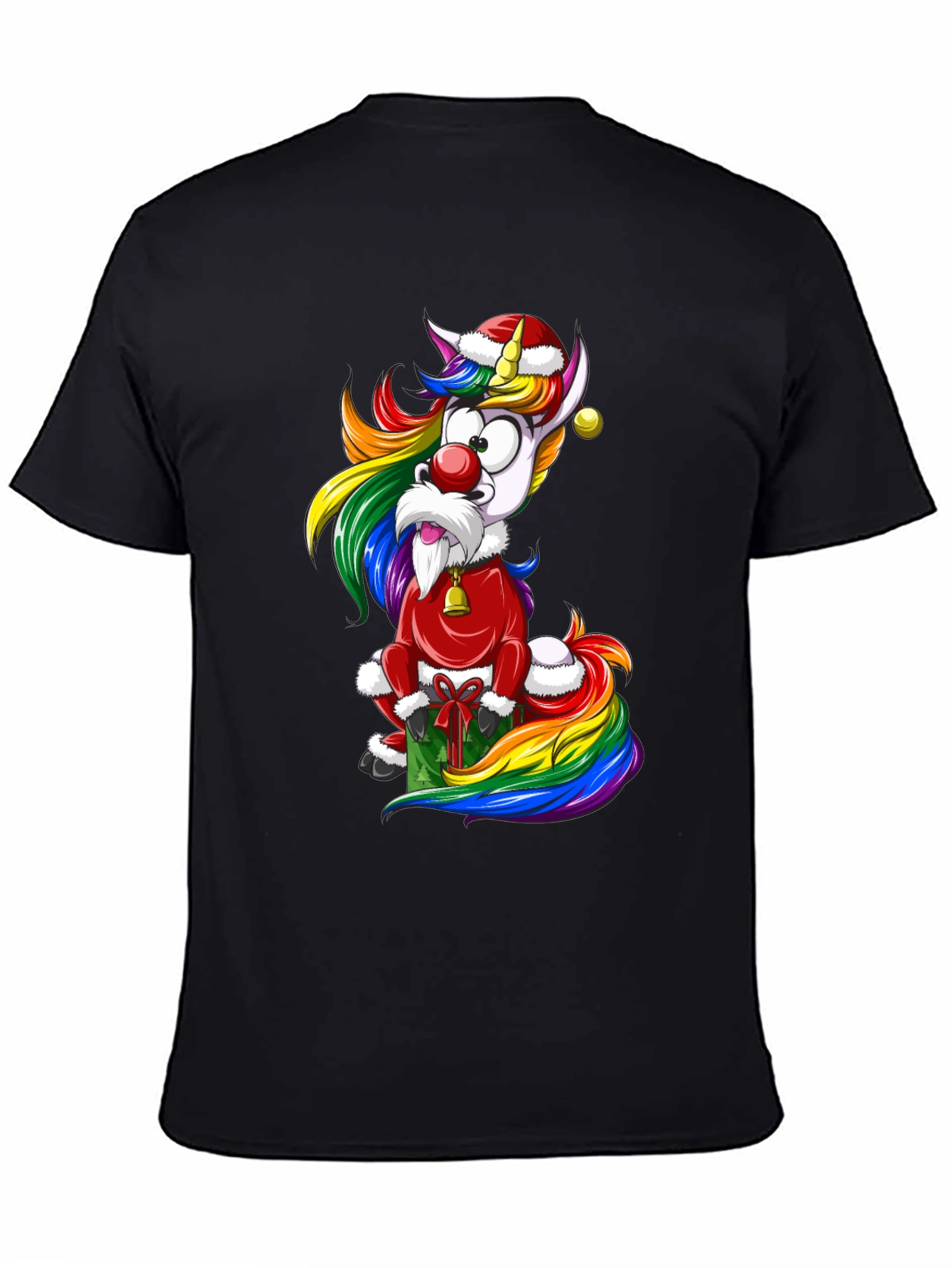 Festive Rainbow Unicorn Christmas T-Shirt