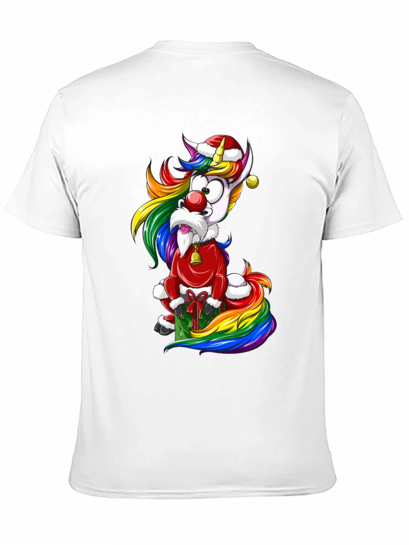 Festive Rainbow Unicorn Christmas T-Shirt