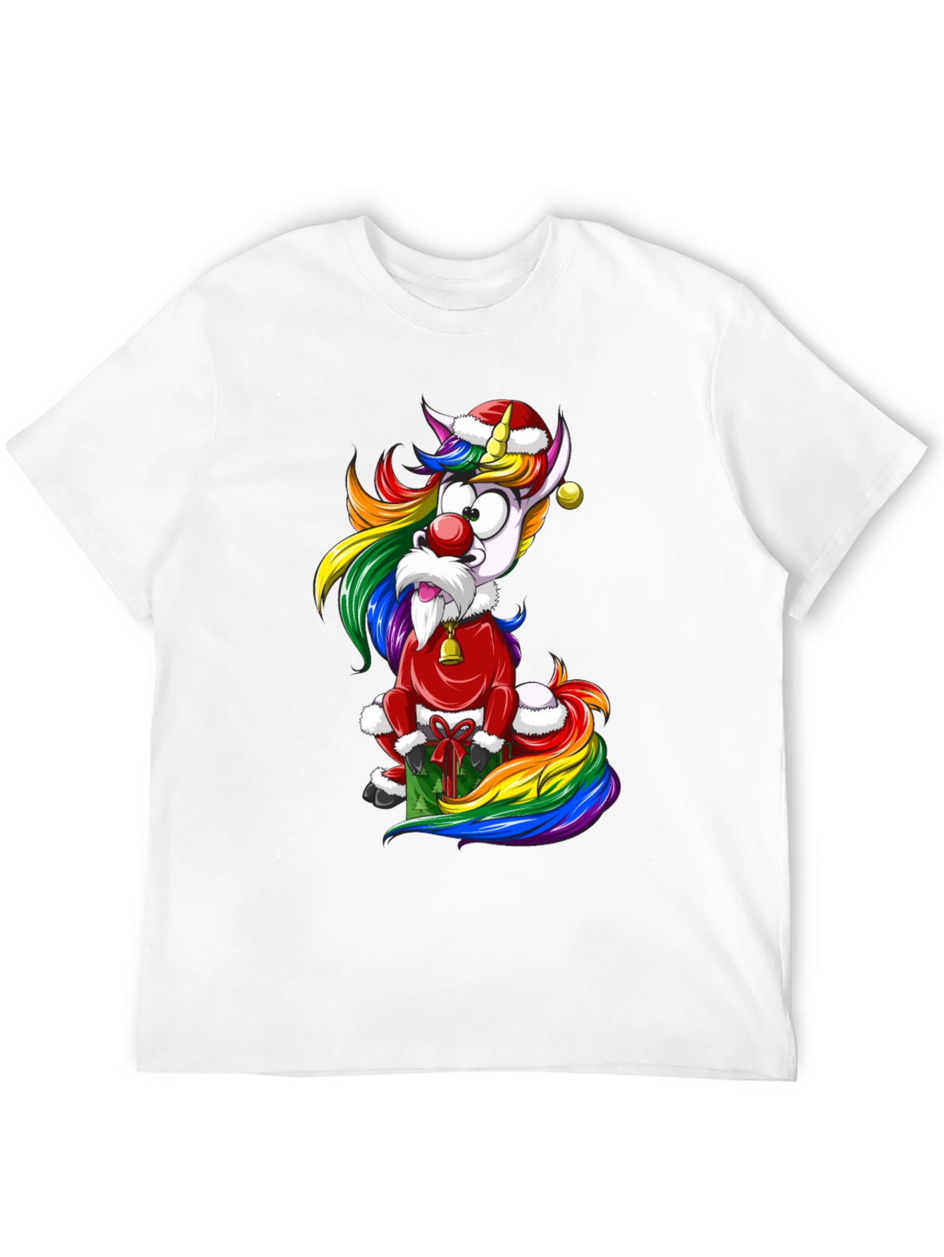 Festive Rainbow Unicorn Christmas T-Shirt