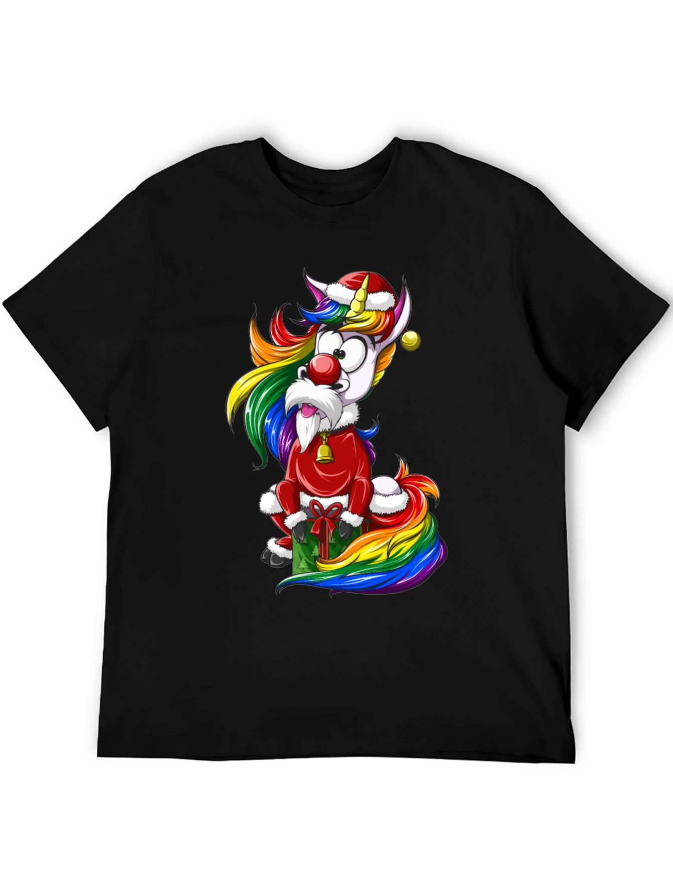 Festive Rainbow Unicorn Christmas T-Shirt