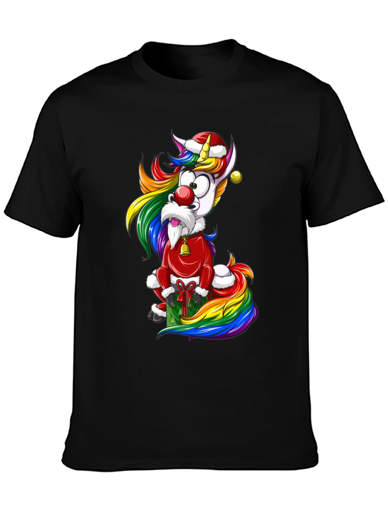 Festive Rainbow Unicorn Christmas T-Shirt