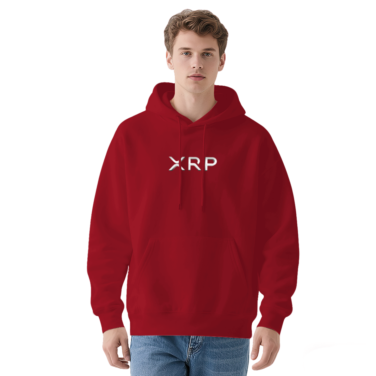 Clean XRP Crypto Logo Navy Hoodie, Comfort Minimal Investor Daily Hoodie