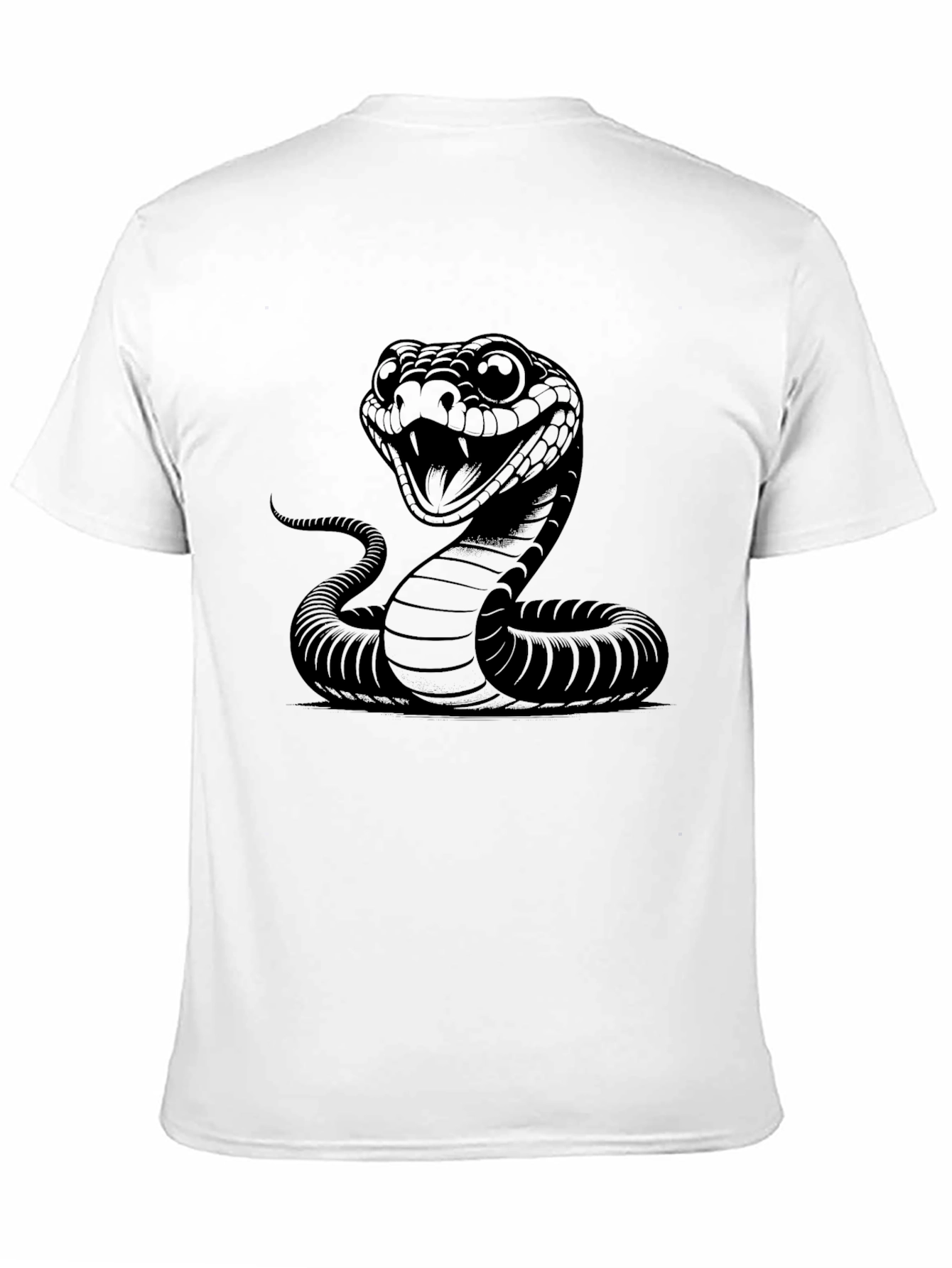 Mens Cobra Snake Graphic Print Black T-Shirt
