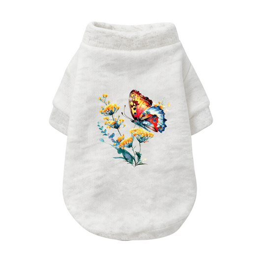 Watercolor Butterfly Floral Cozy Pet Pullover Sweater