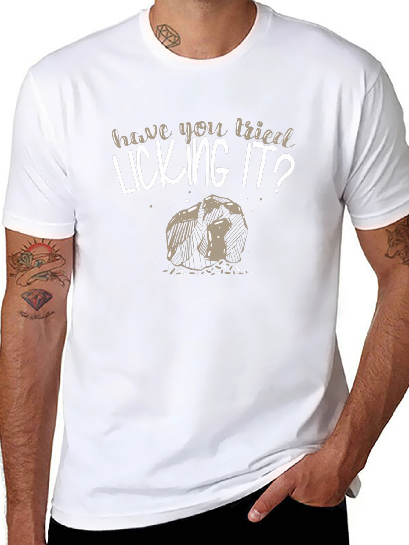 Have You Tried Licking It? Novelty Graphic T-Shirt