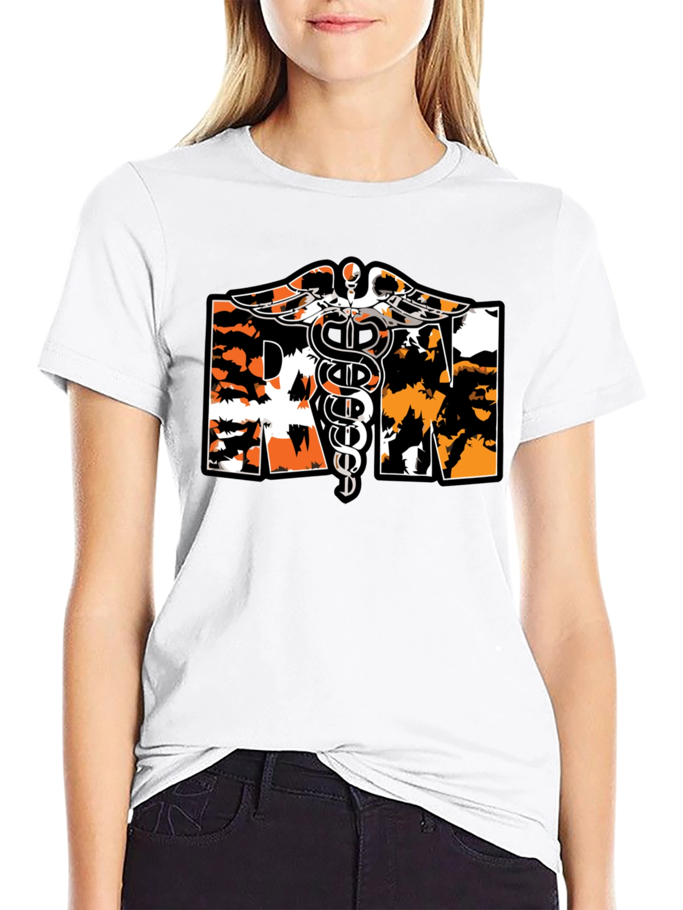 RN Caduceus T-Shirt Nurse Tee Medical Apparel