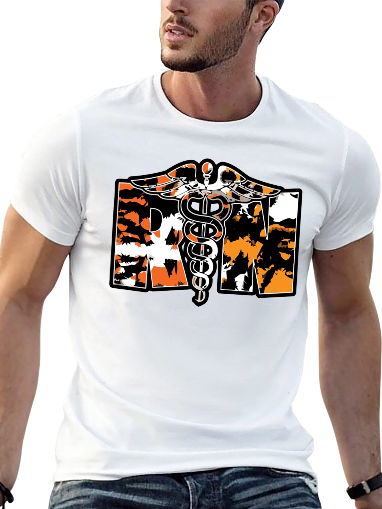 RN Caduceus T-Shirt Nurse Tee Medical Apparel