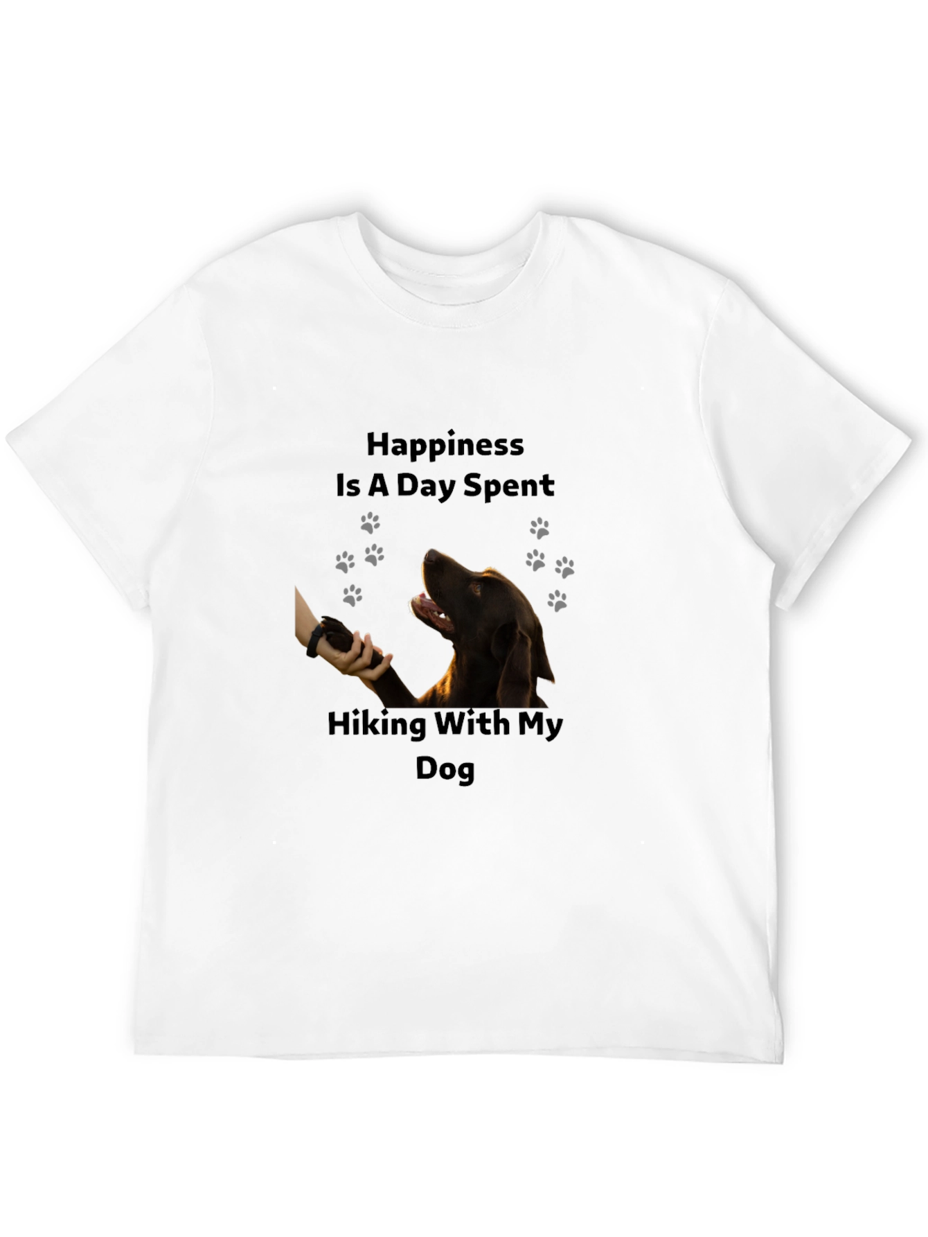 Hiking With My Dog Black T-Shirt