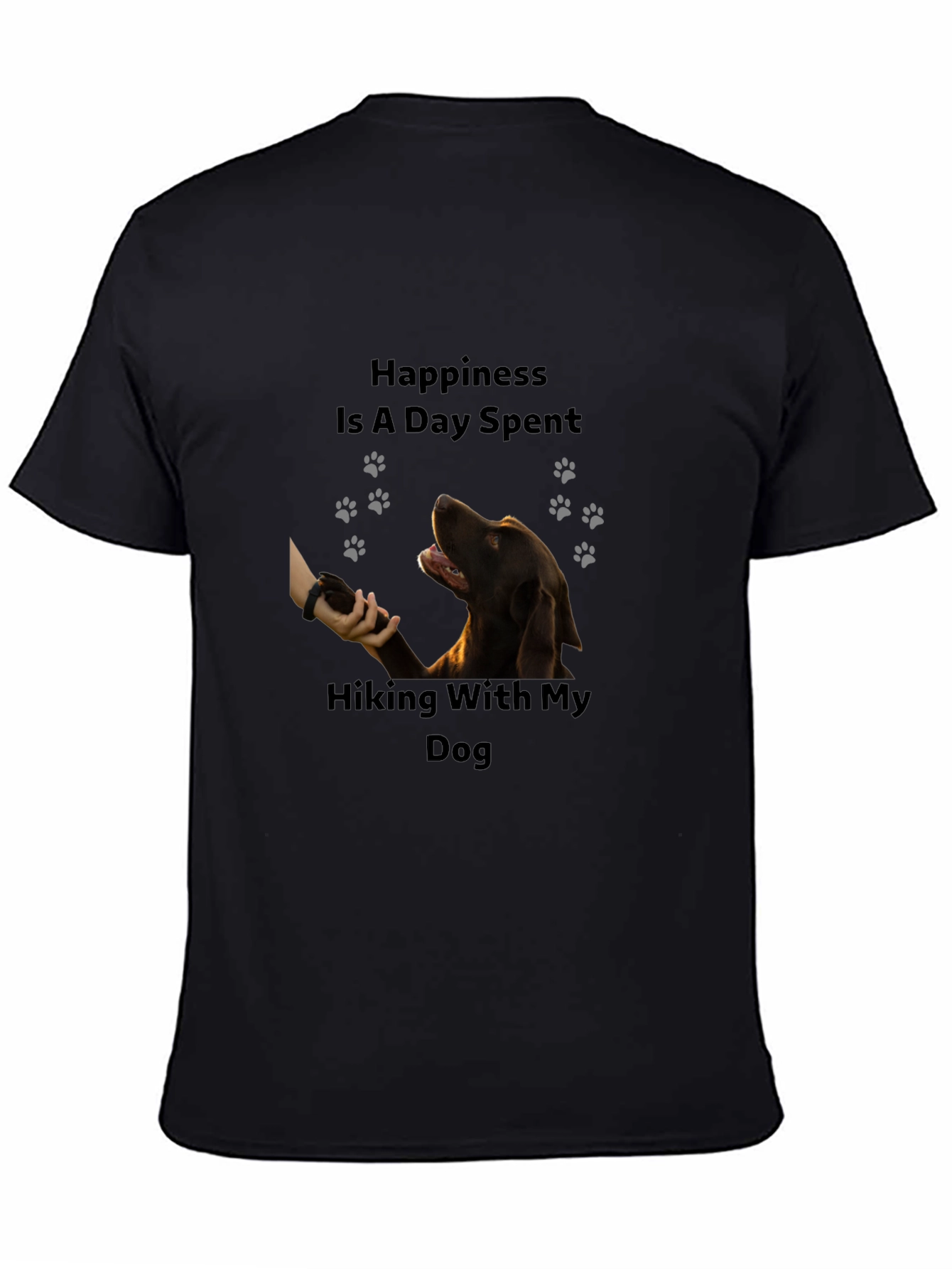 Hiking With My Dog Black T-Shirt