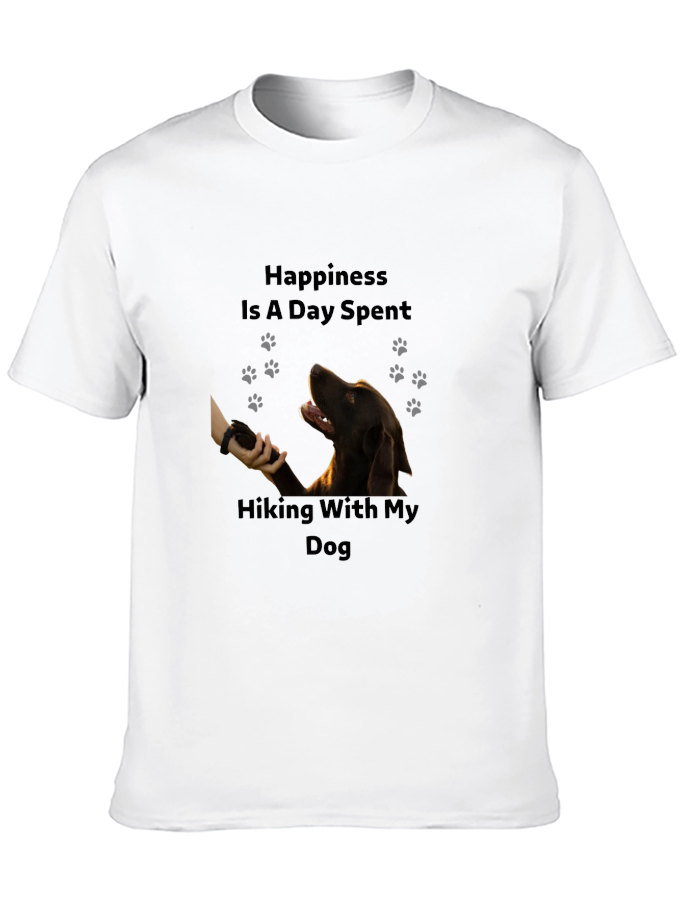 Hiking With My Dog Black T-Shirt