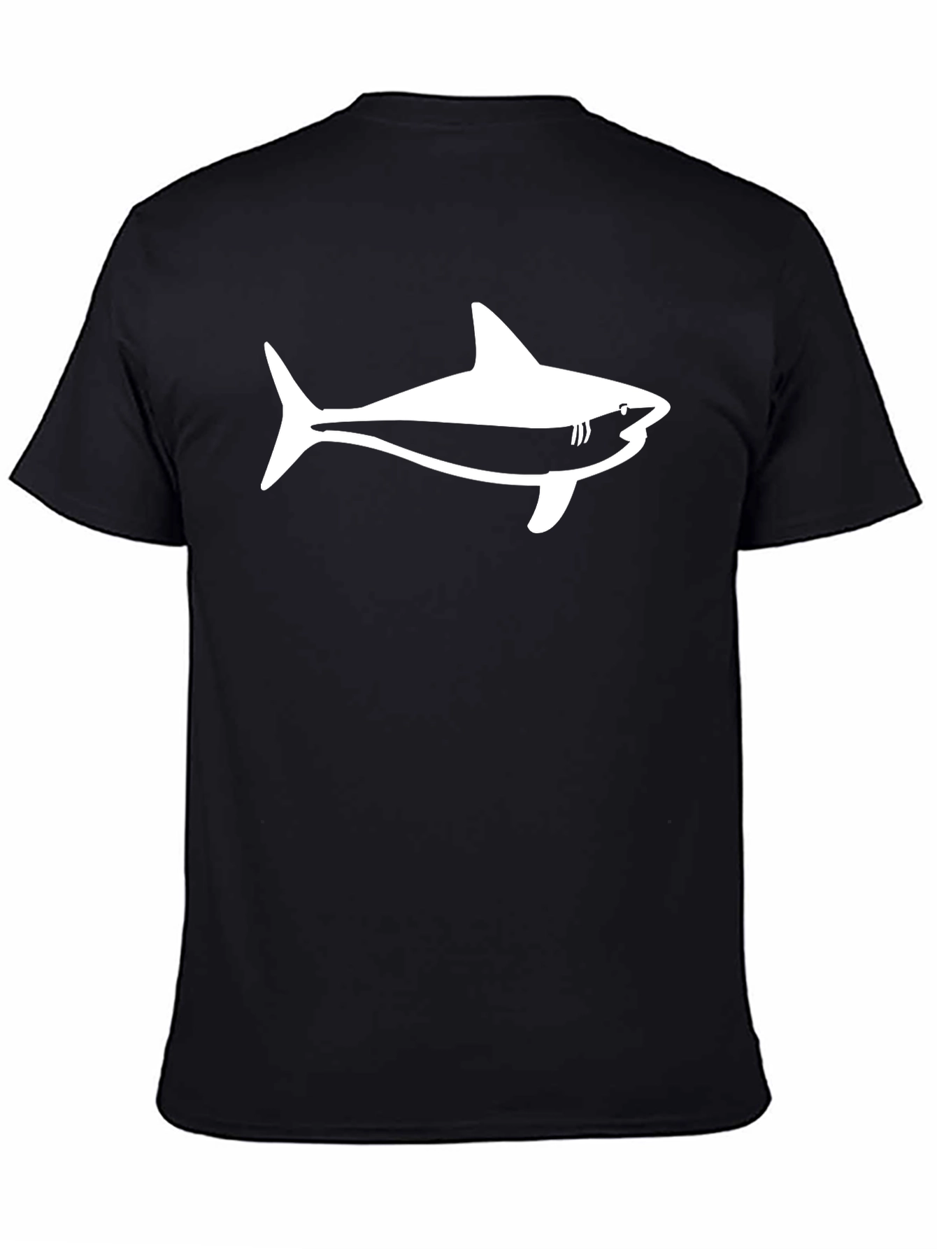 Shark Graphic Tee - Black Cotton T-Shirt