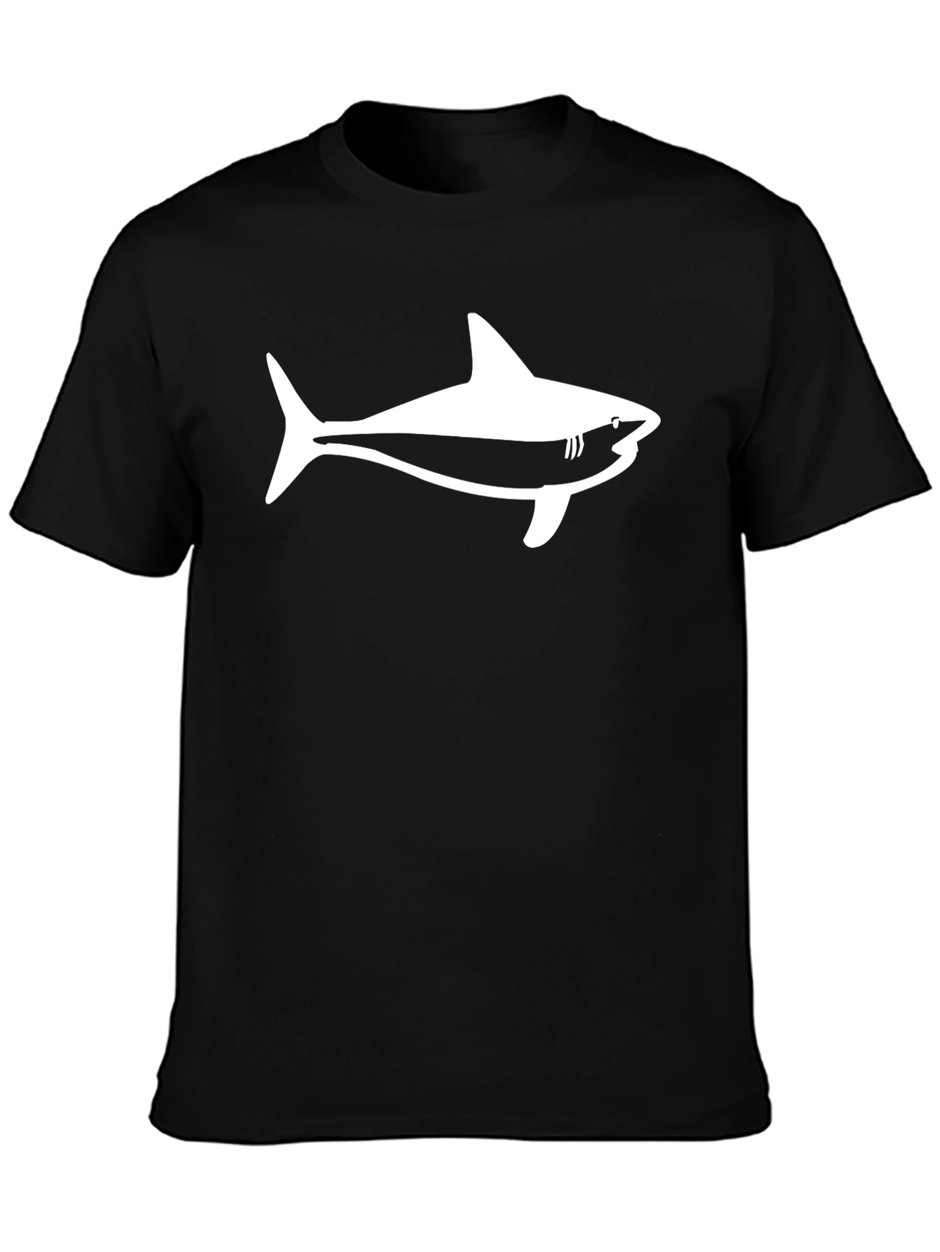 Shark Graphic Tee - Black Cotton T-Shirt