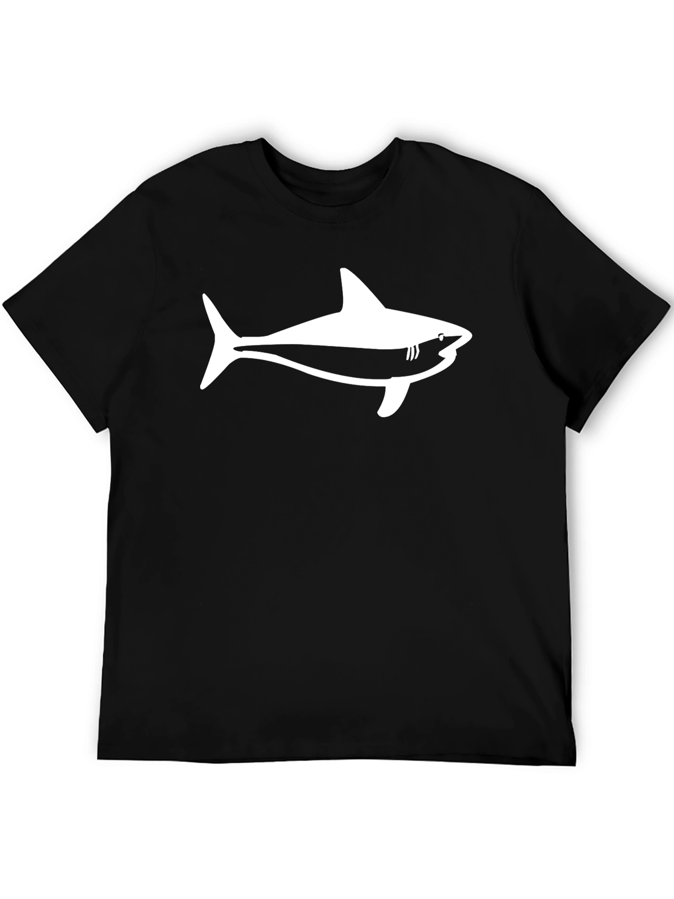Shark Graphic Tee - Black Cotton T-Shirt