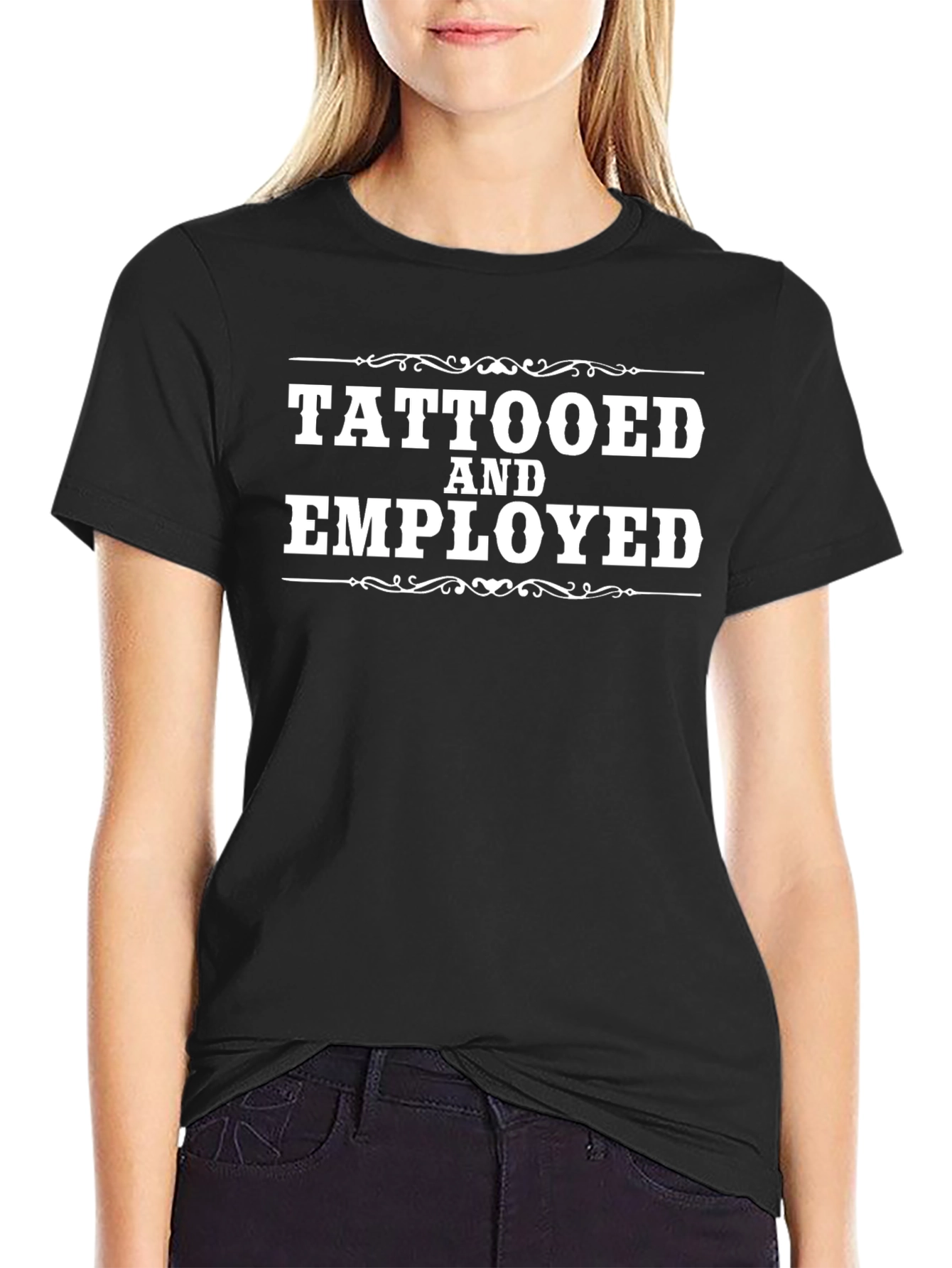 Tattooed and Employed Black Graphic Tee