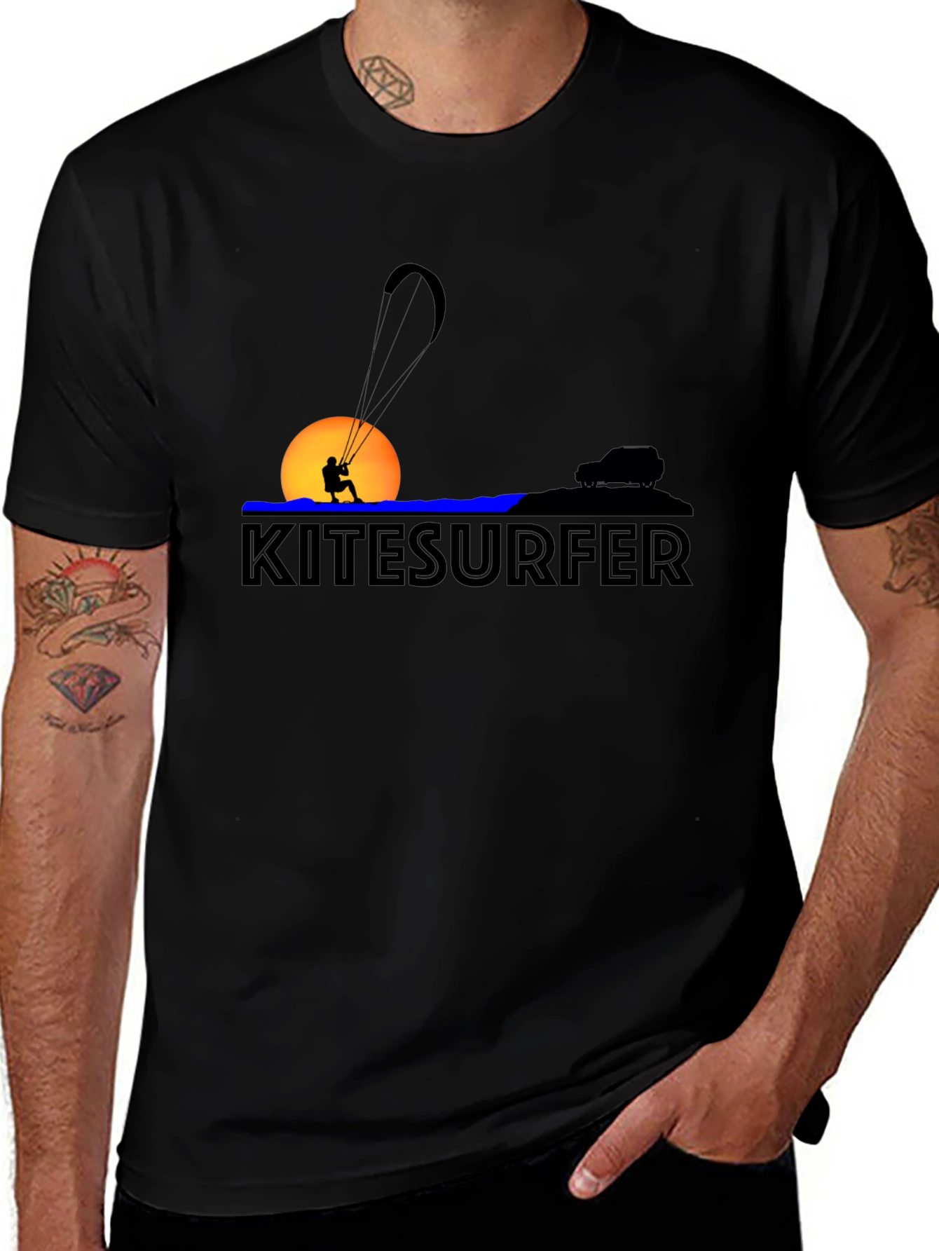 Kitesurfer Sunset Graphic Tee - Sporty Style