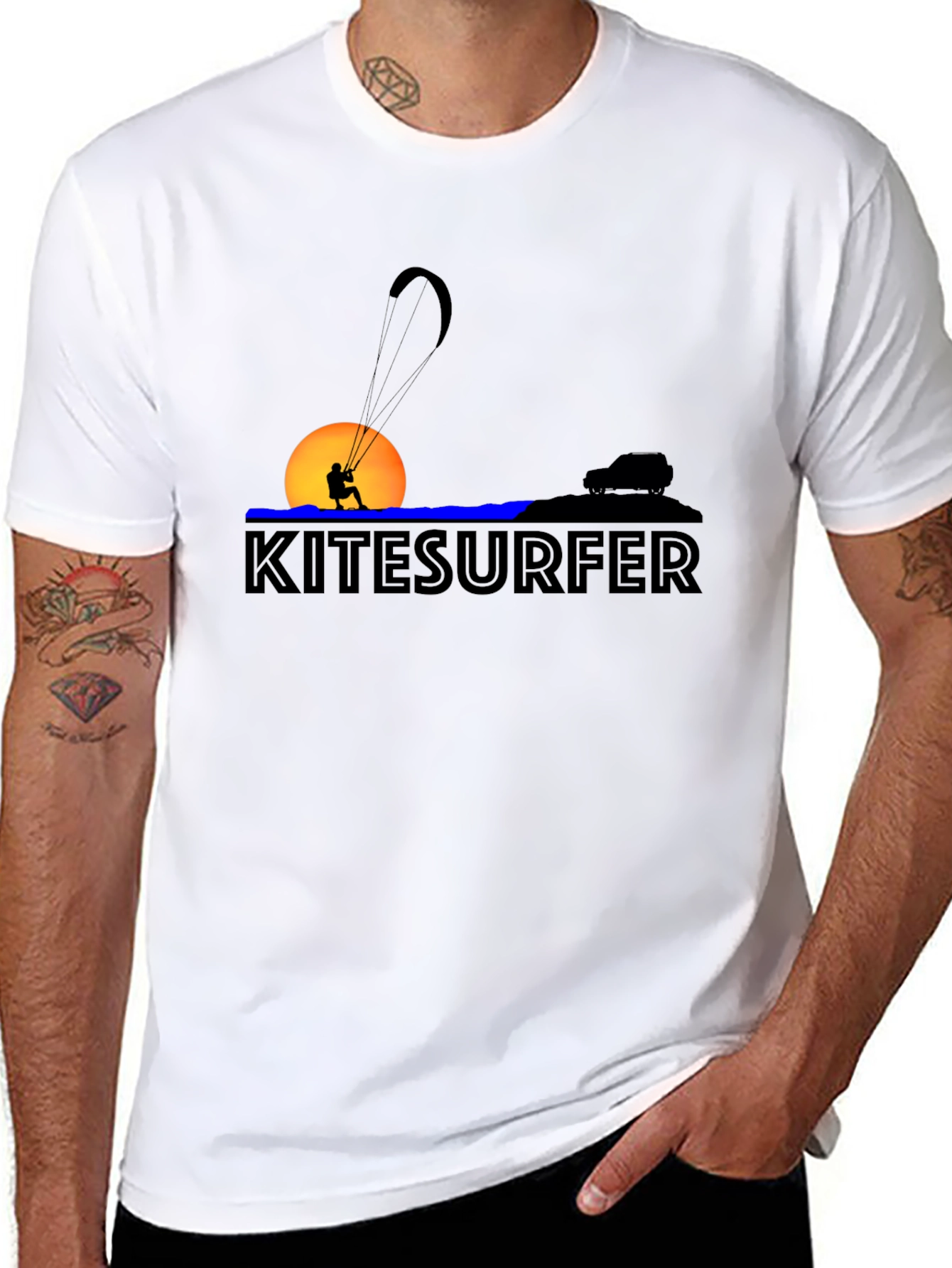 Kitesurfer Sunset Graphic Tee - Sporty Style