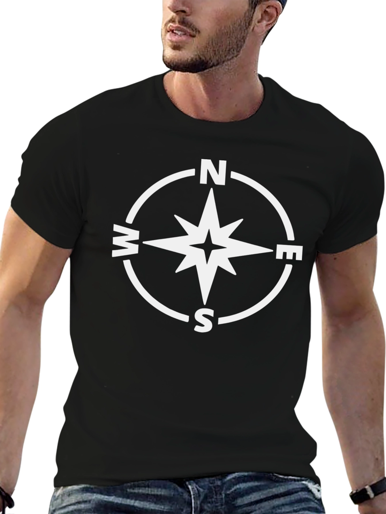 Compass Rose Graphic T-Shirt - Classic Design